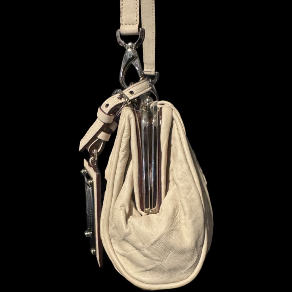 Dolce & Gabbana Miss Curly Cream “Wrinkled” Leather Shoulder Bag - Picture 7 of 11